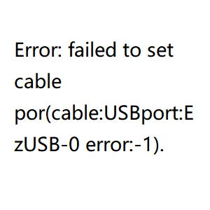 failed to set cable por(cable:USBport